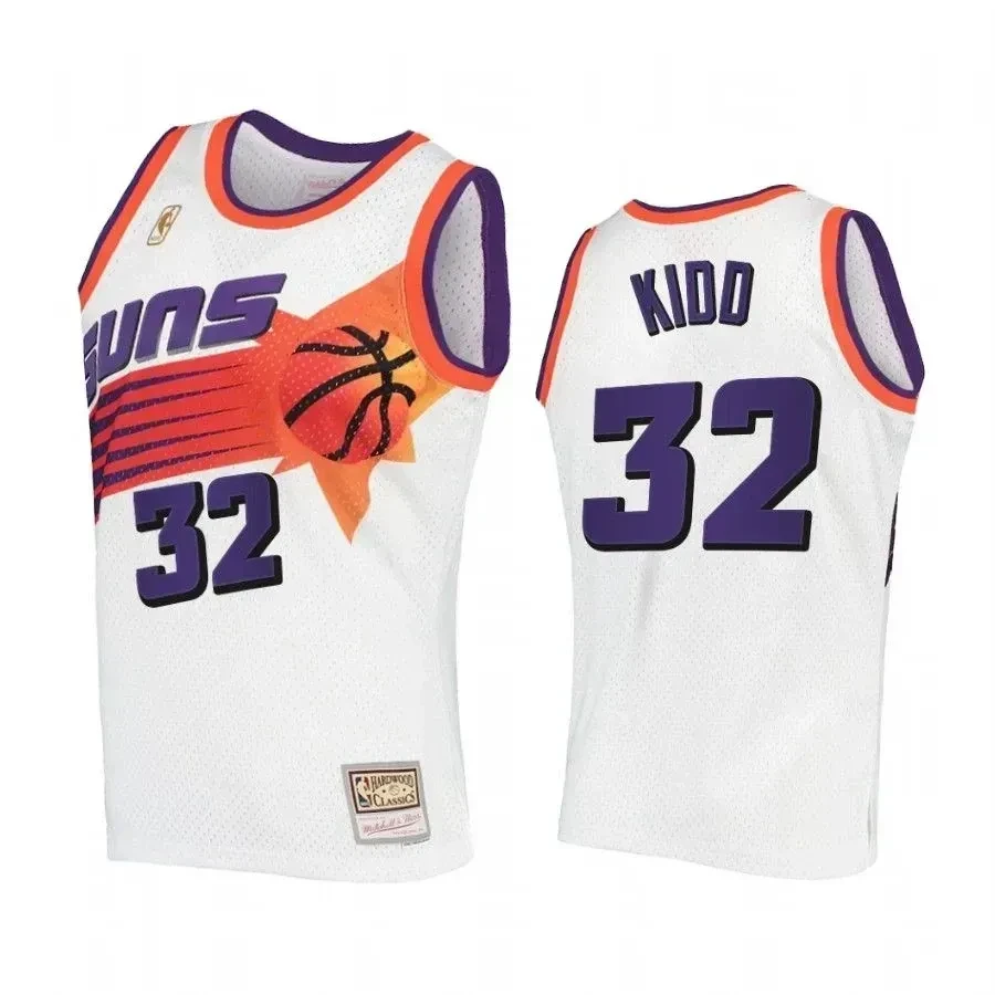 Men's Jason Kidd 32 Phoenix Suns Hardwood Classics Basketball Jersey White - JS317 