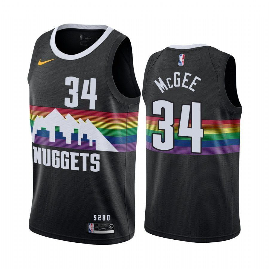 Men's Javale Mcgee Denver Nuggets Black City Edition Swingman Basketball Jersey - JS689 