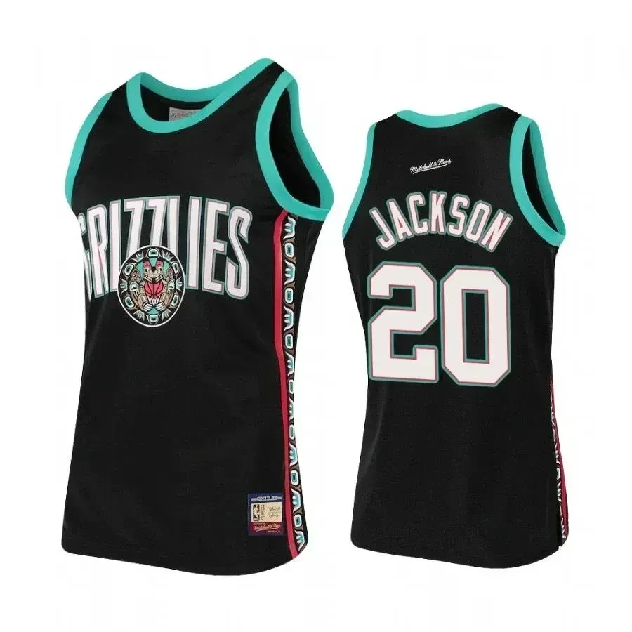 Men's Josh Jackson 20 Memphis Grizzlies Black Hardwood Classics Basketball Jersey - JS515 