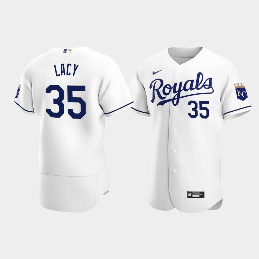 Men's Kansas City Royals 35 Asa Lacy White Home Baseball Jersey Baseball Jersey 