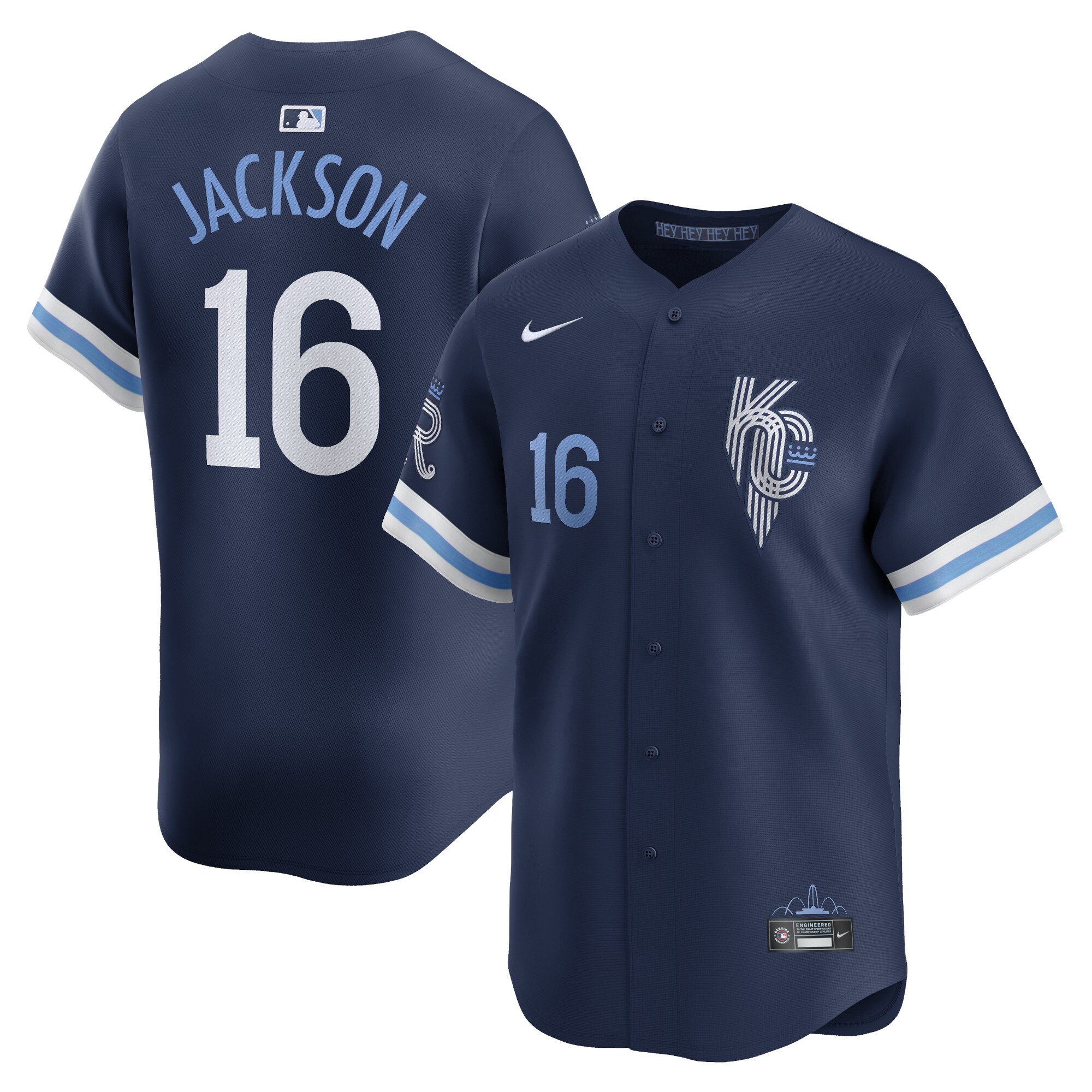 Men's Kansas City Royals Bo Jackson Navy City Connect Retired Player Baseball Jersey 