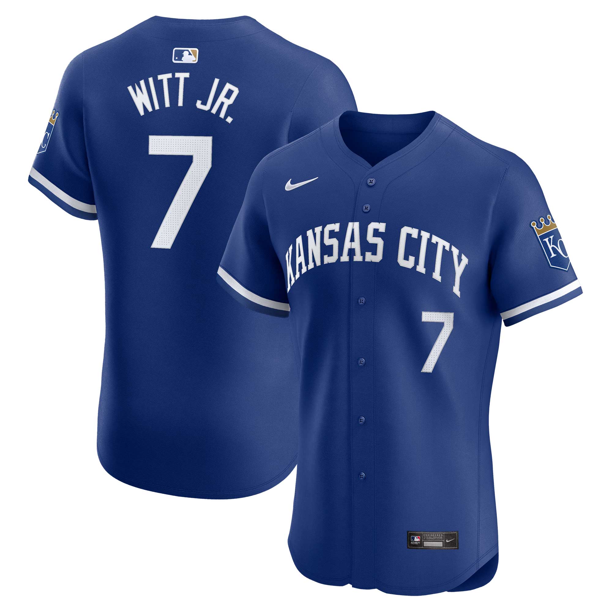 Men's Kansas City Royals Bobby Witt Jr. Royal Alternate Elite Player Baseball Jersey 
