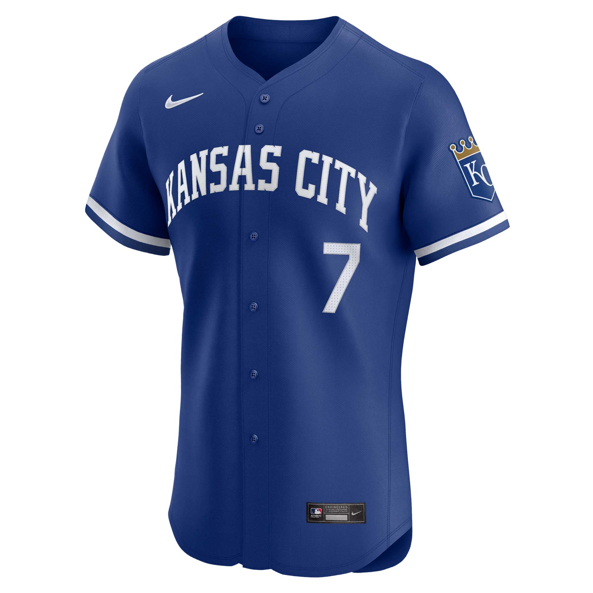 Alternative view of Men's Kansas City Royals Bobby Witt Jr. Royal Alternate Elite Player Baseball Jersey 