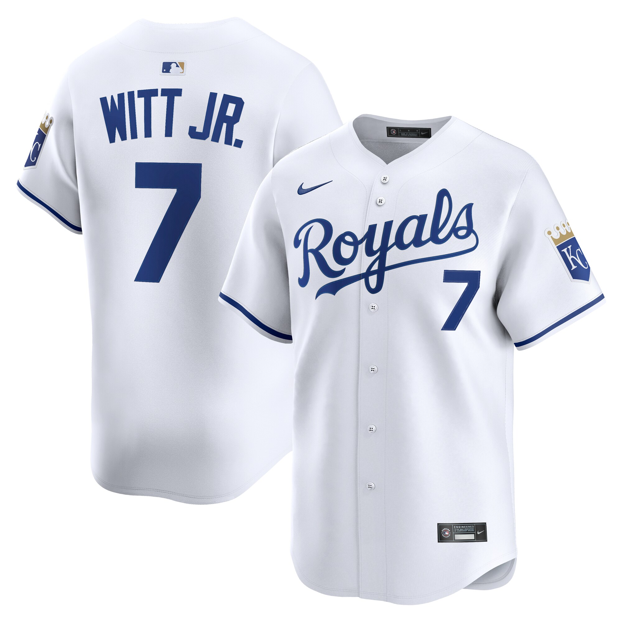 Men's Kansas City Royals Bobby Witt Jr. White Alternate Limited Player Baseball Jersey 