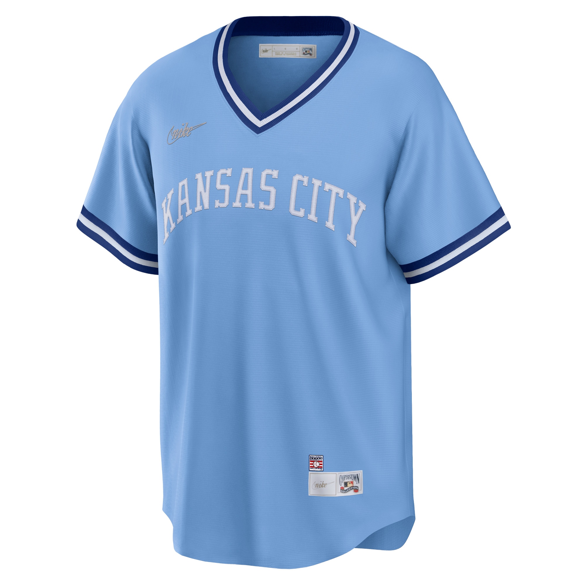 Alternative view of Men's Kansas City Royals George Brett Light Blue Road Cooperstown Collection Player Baseball Jersey 