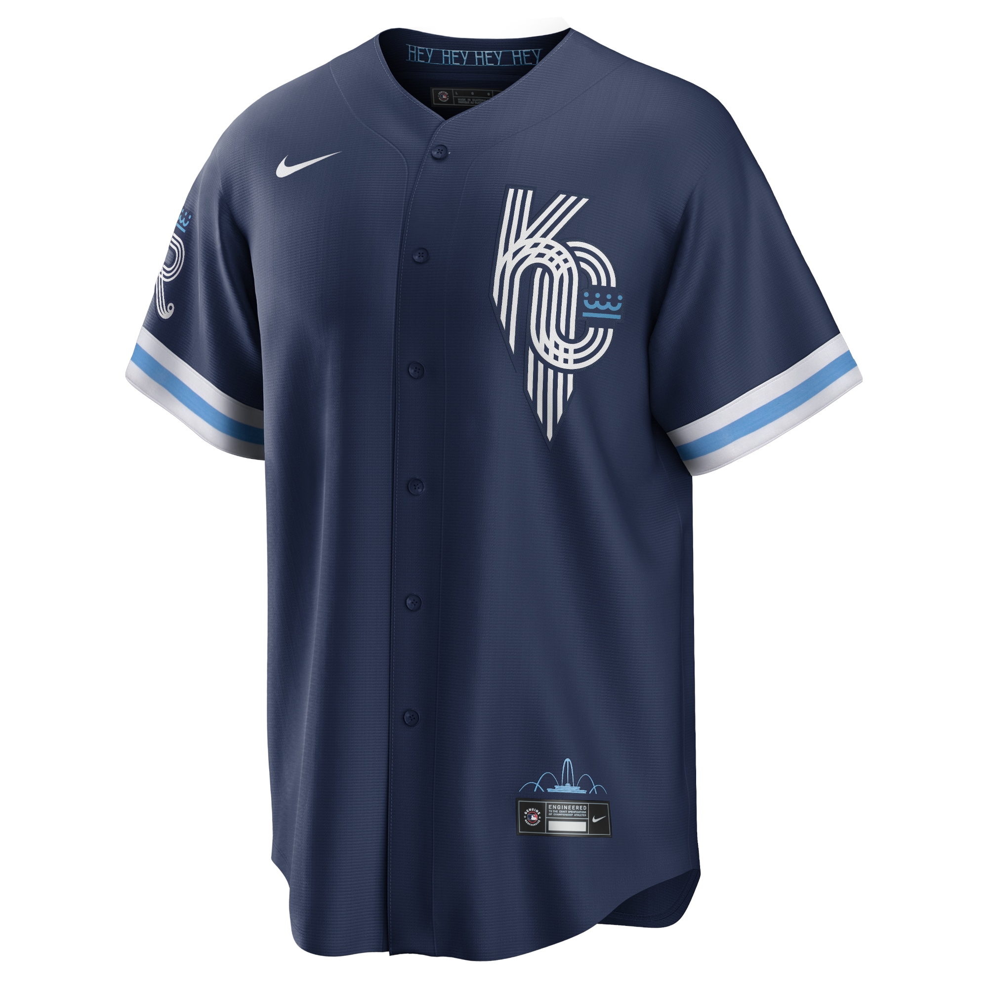Alternative view of Men's Kansas City Royals Hunter Dozier Navy City Connect Player Baseball Jersey 
