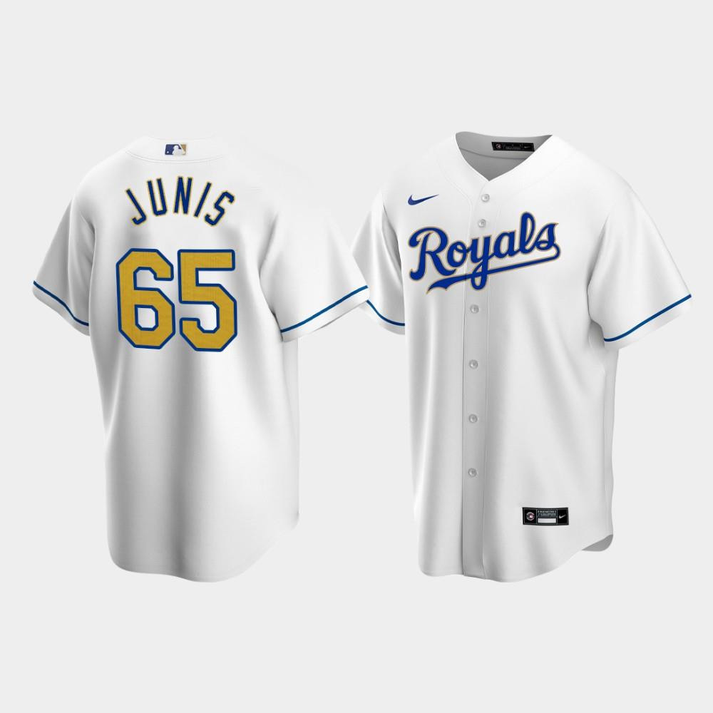 Men's Kansas City Royals Jakob Junis 65 White Home Baseball Jersey Baseball Jersey 