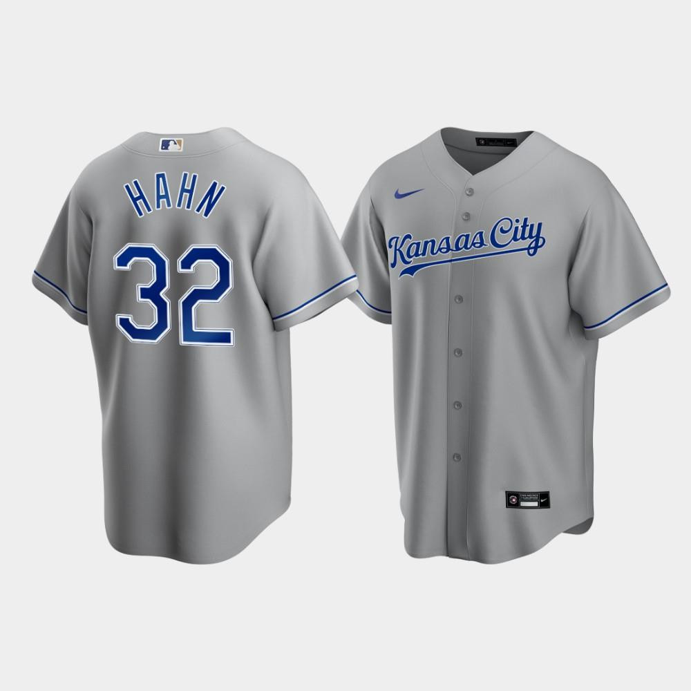 Men's Kansas City Royals Jesse Hahn 32 Gray Road Baseball Jersey Baseball Jersey 