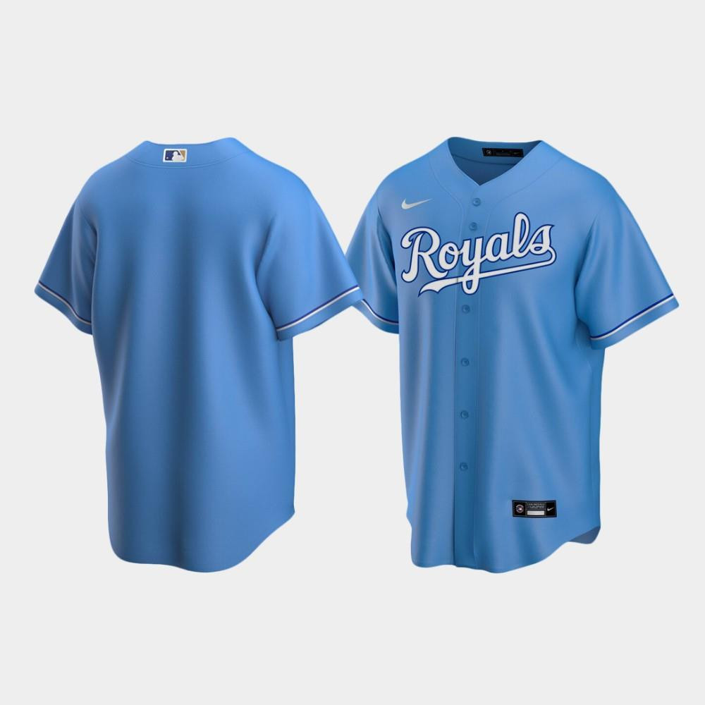 Men's Kansas City Royals Light Blue Alternate Baseball Jersey Baseball Jersey 