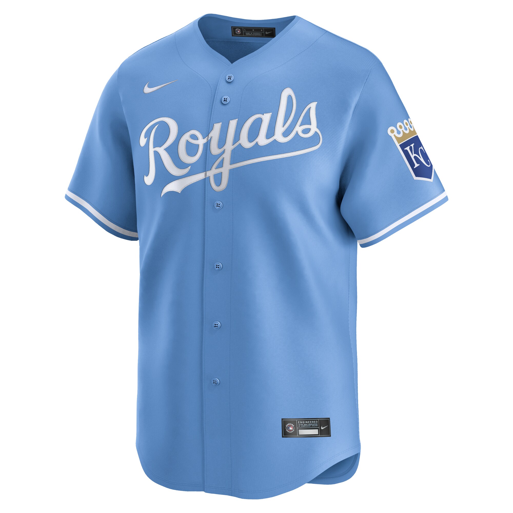 Alternative view of Men's Kansas City Royals Light Blue Alternate Limited Baseball Jersey 