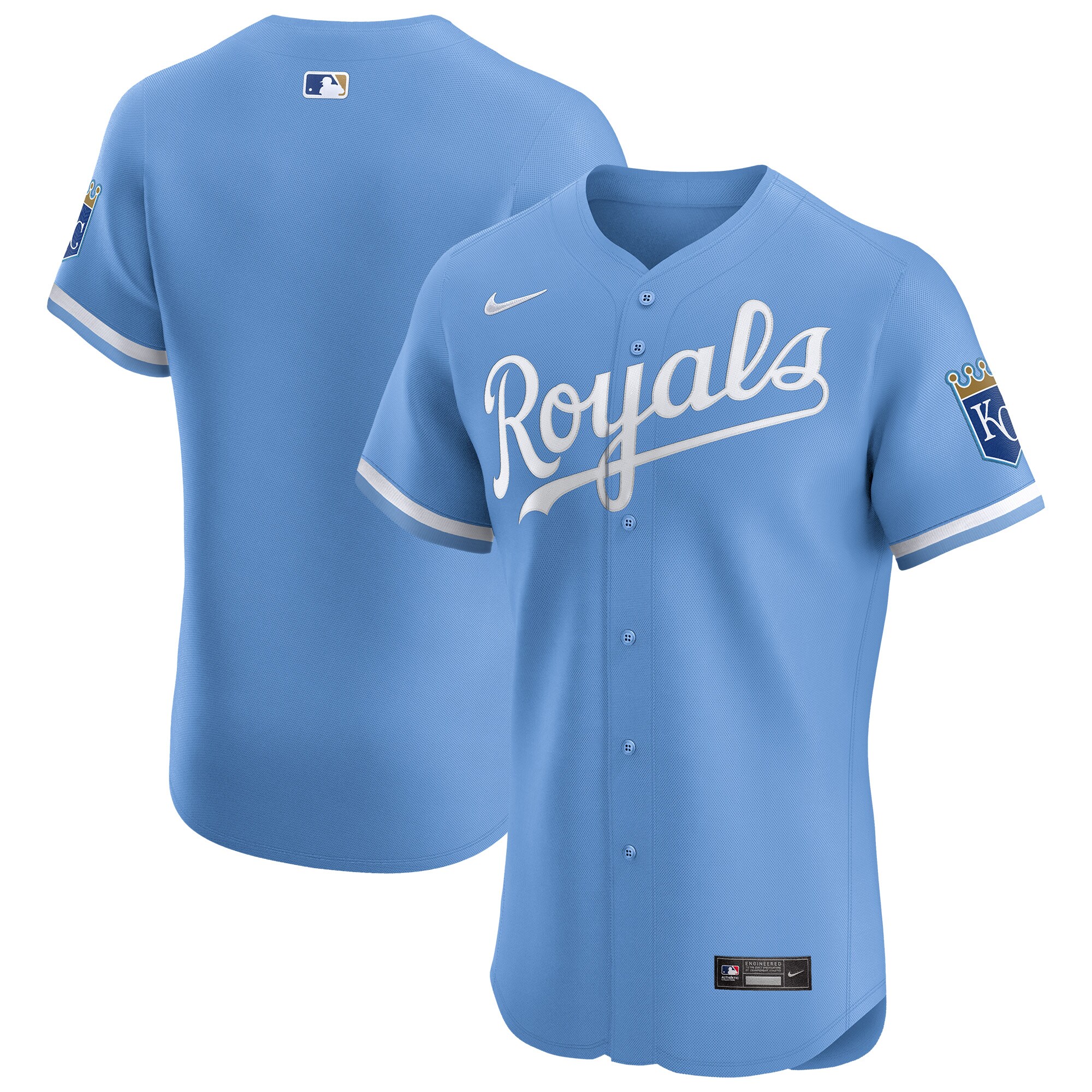 Men's Kansas City Royals Light Blue Alternate Vapor Premier Elite Patch Baseball Jersey 