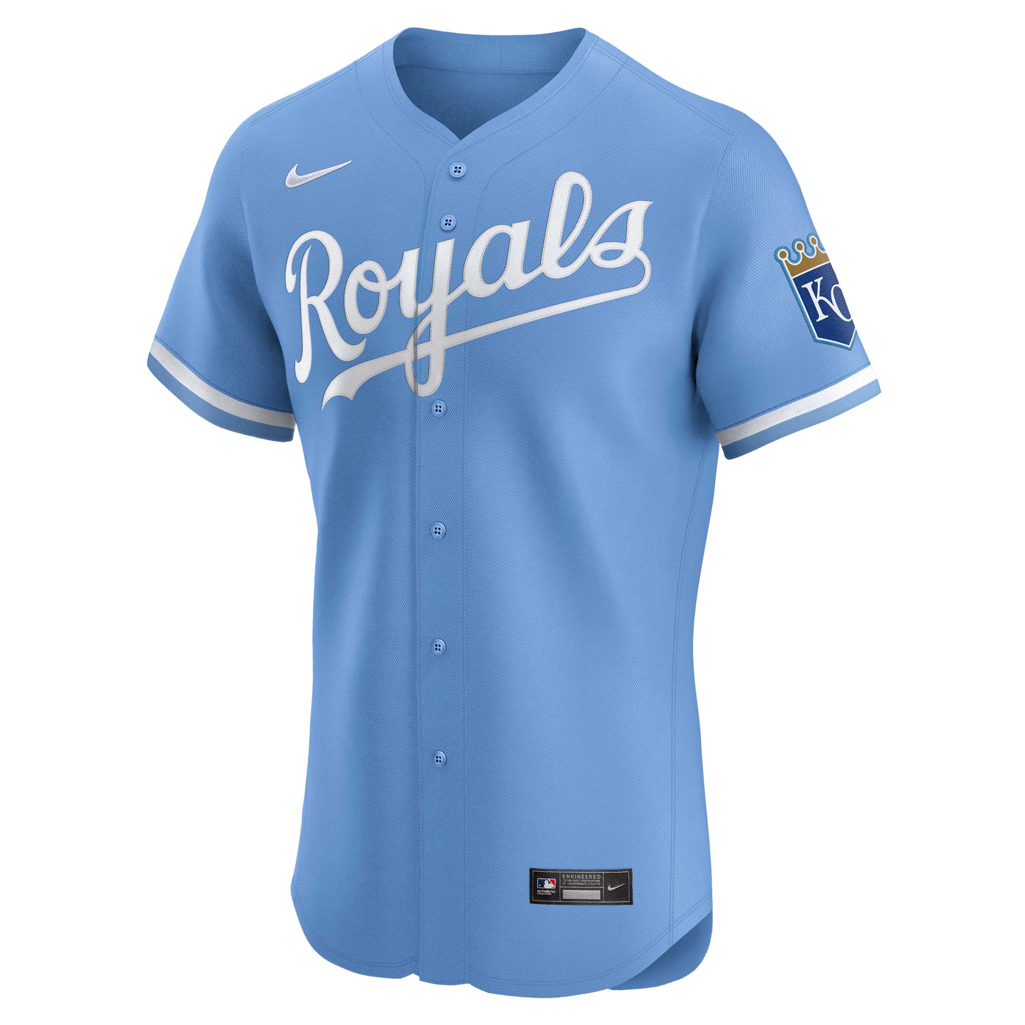 Alternative view of Men's Kansas City Royals Light Blue Alternate Vapor Premier Elite Patch Baseball Jersey 