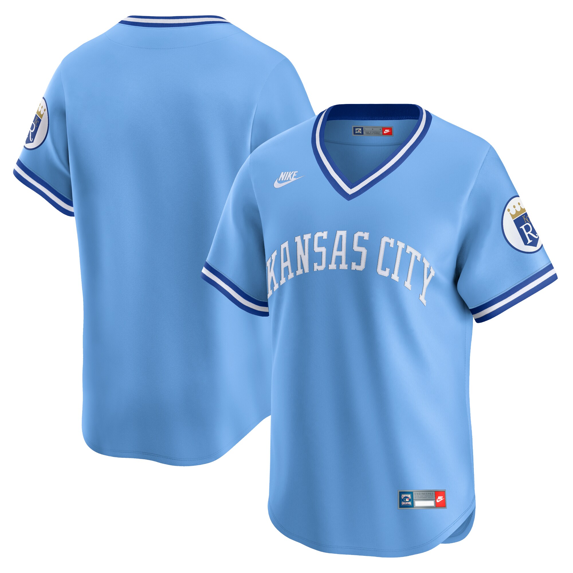Men's Kansas City Royals Light Blue Cooperstown Collection Limited Baseball Jersey 