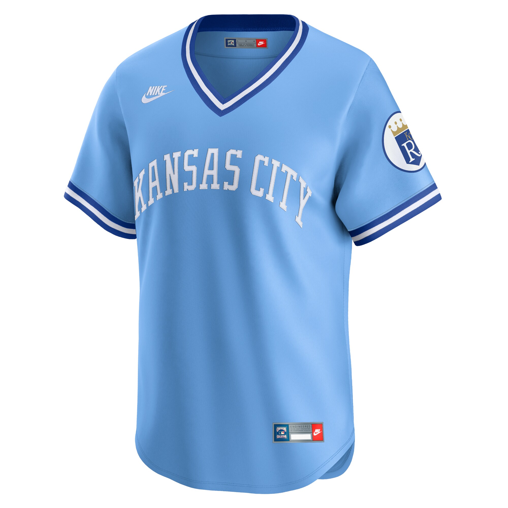 Alternative view of Men's Kansas City Royals Light Blue Cooperstown Collection Limited Baseball Jersey 