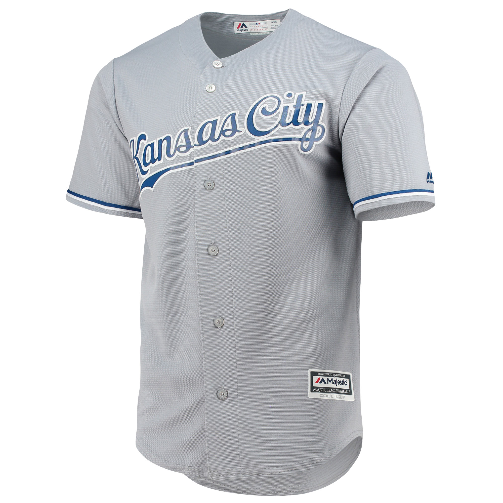 Alternative view of Men's Kansas City Royals Majestic Gray Team Official Baseball Jersey 