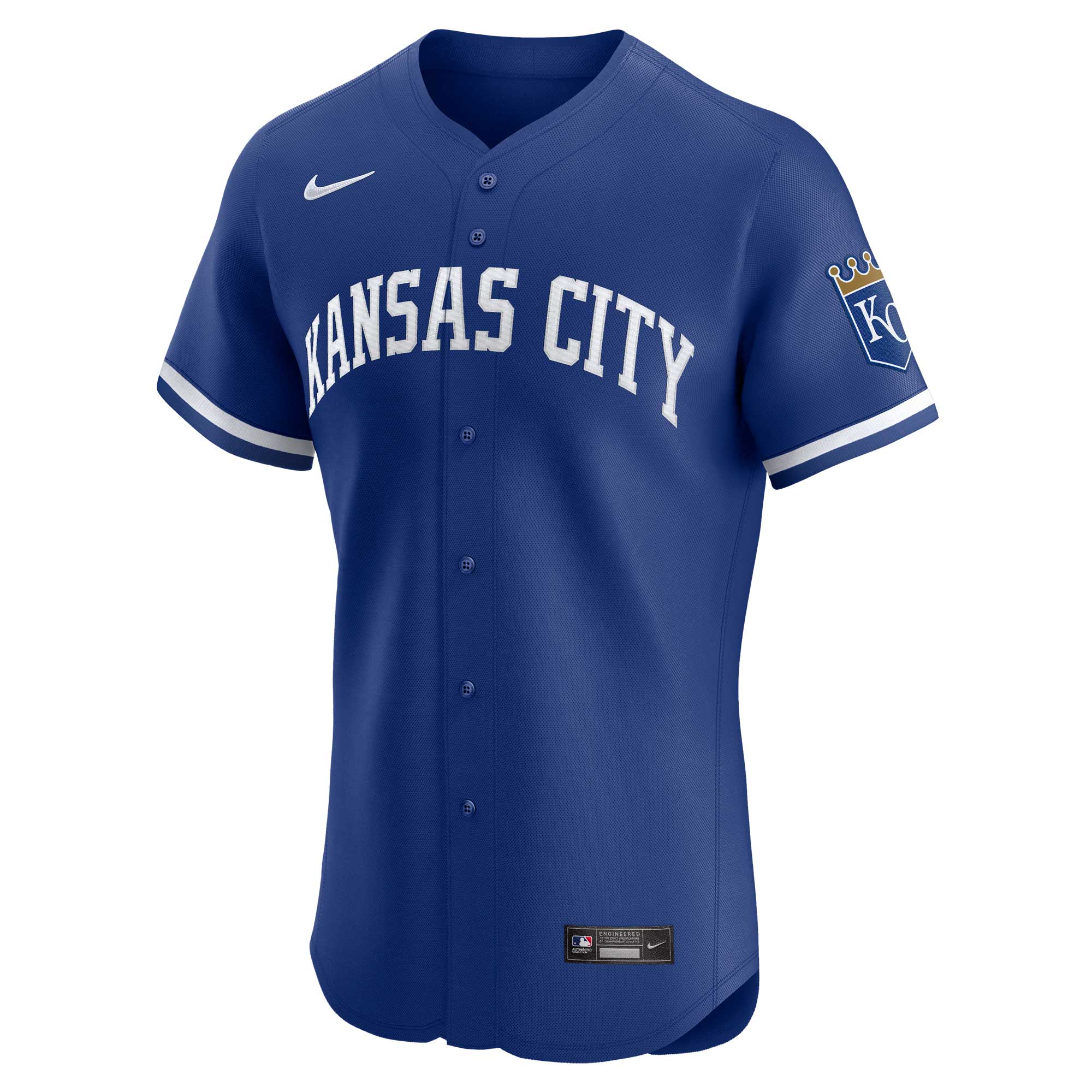 Alternative view of Men's Kansas City Royals Royal Alternate Vapor Premier Elite Patch Baseball Jersey 