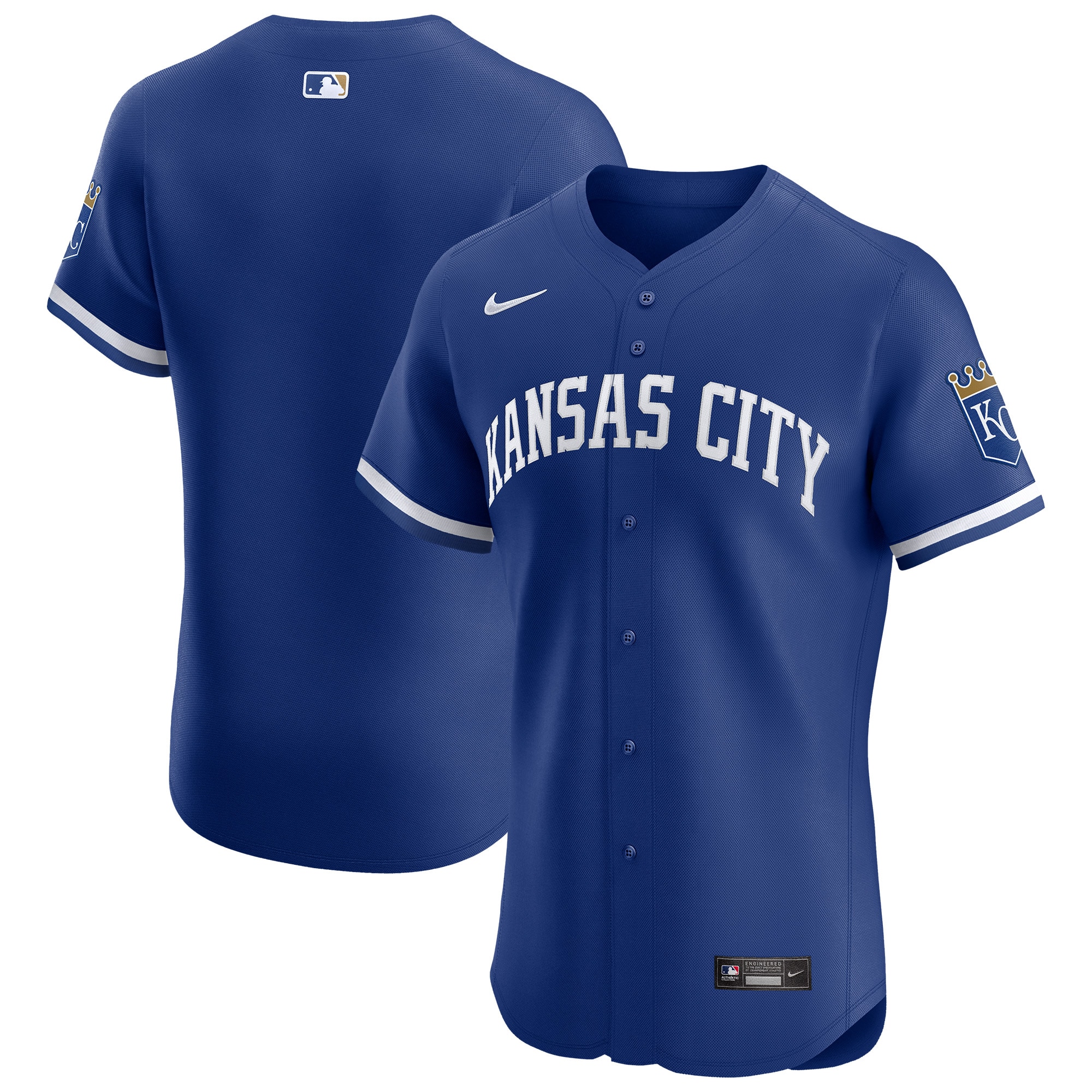 Men's Kansas City Royals Royal Alternate Vapor Premier Elite Patch Baseball Jersey 