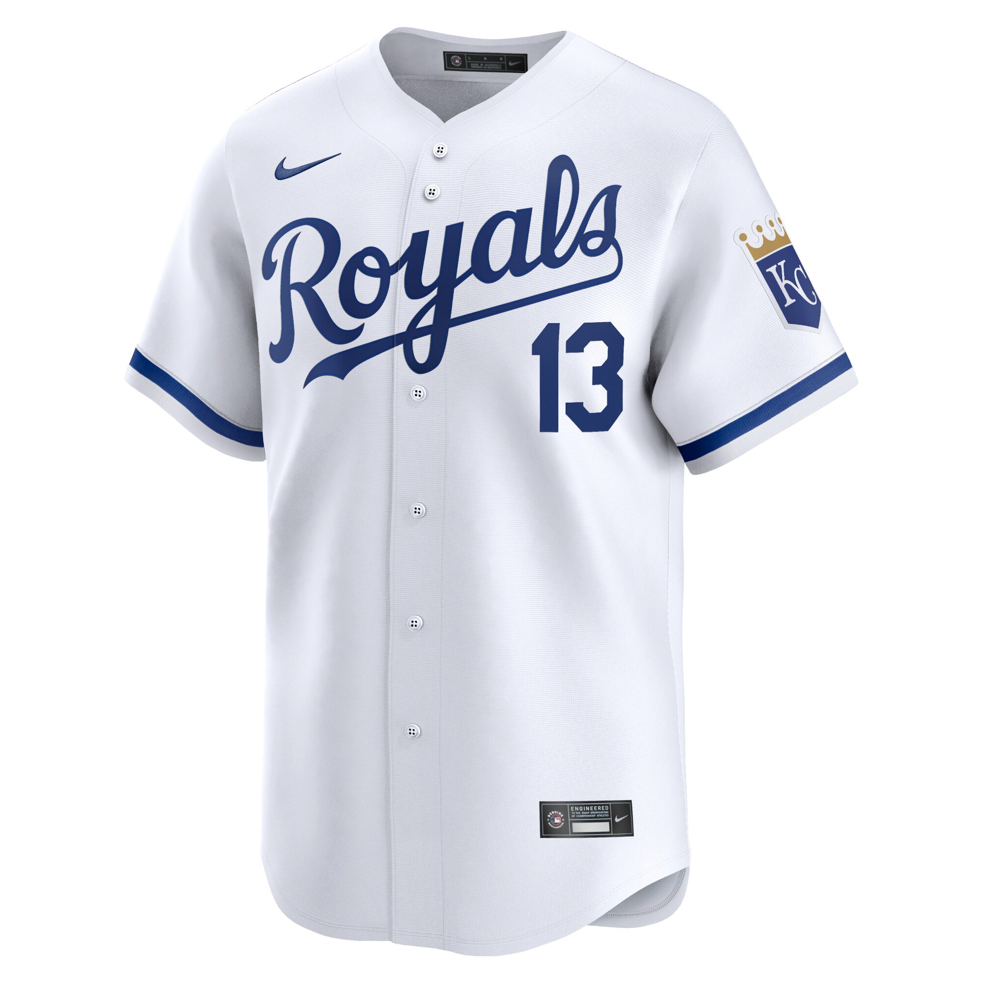 Alternative view of Men's Kansas City Royals Salvador Perez White Home Limited Player Baseball Jersey 