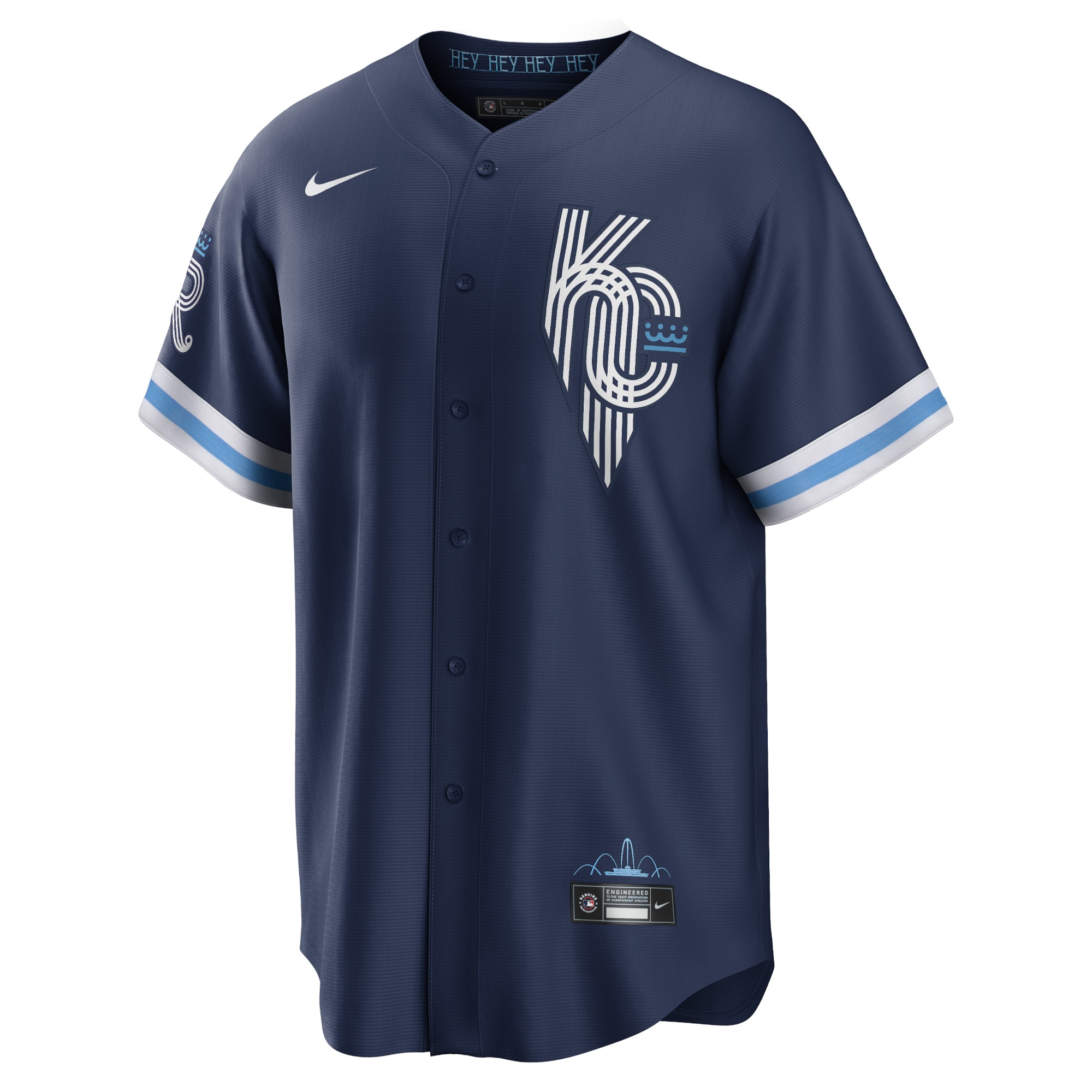 Alternative view of Men's Kansas City Royals Whit Merrifield Navy City Connect Player Baseball Jersey 