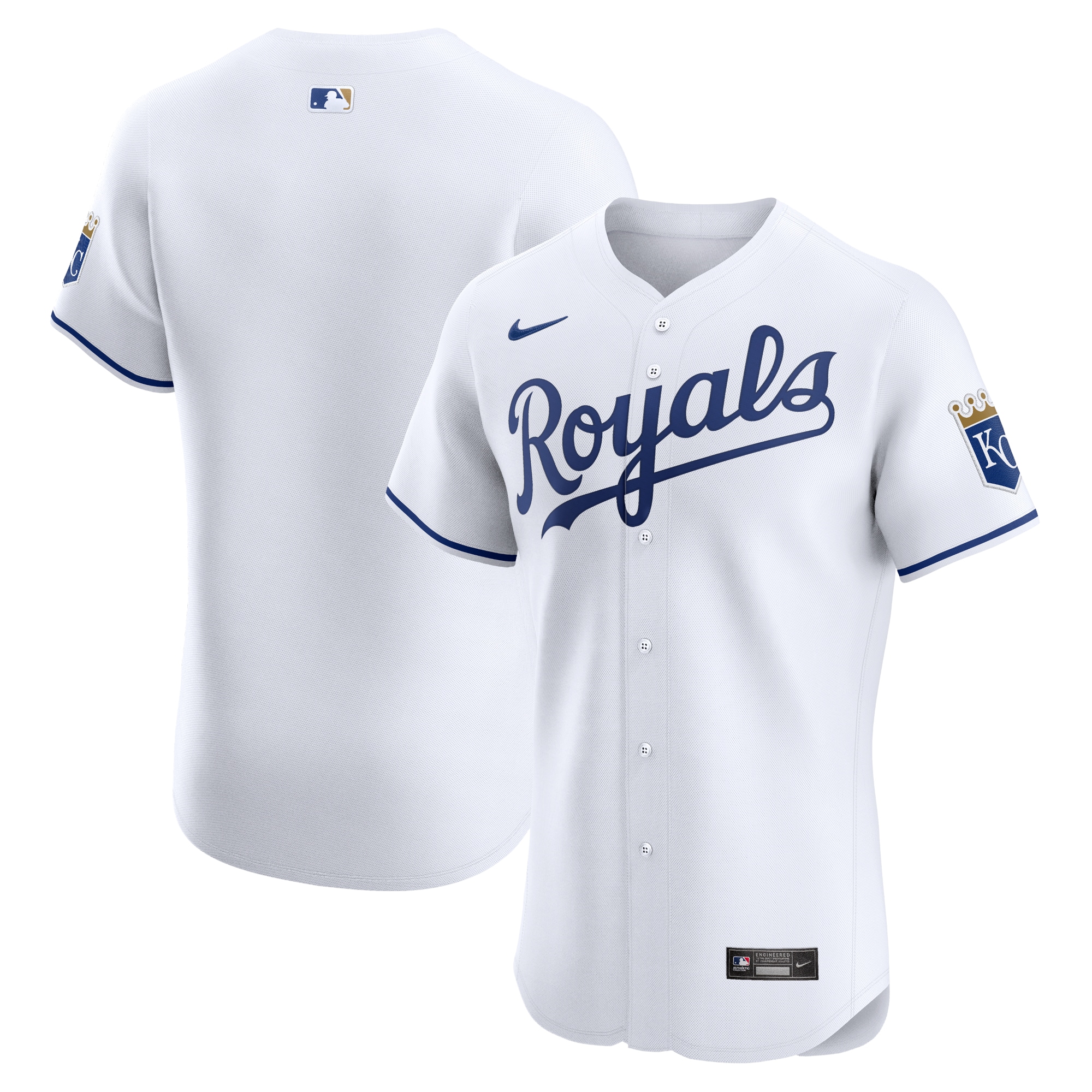 Men's Kansas City Royals White Home Elite Baseball Jersey 
