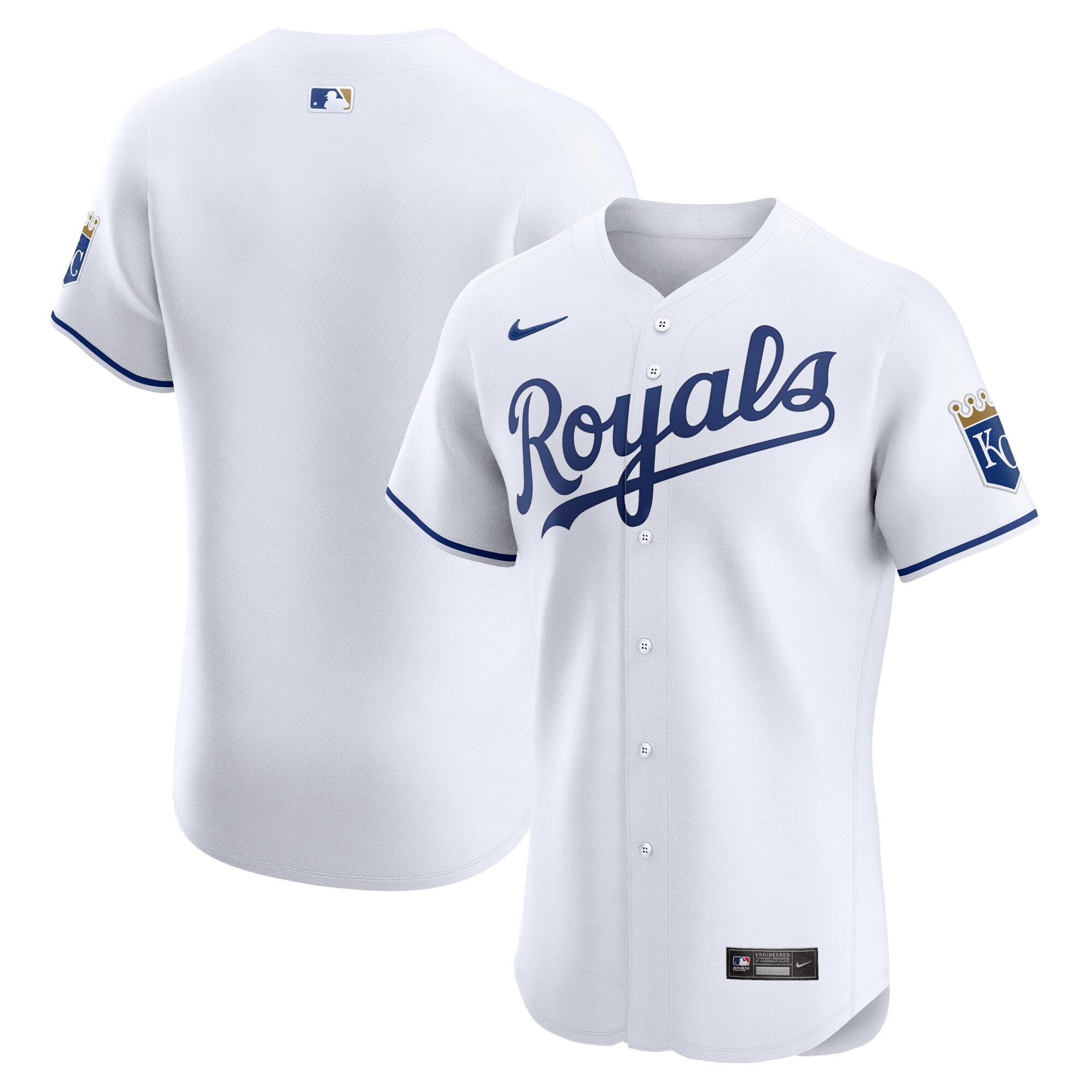 Men's Kansas City Royals White Home Elite Baseball Jersey 
