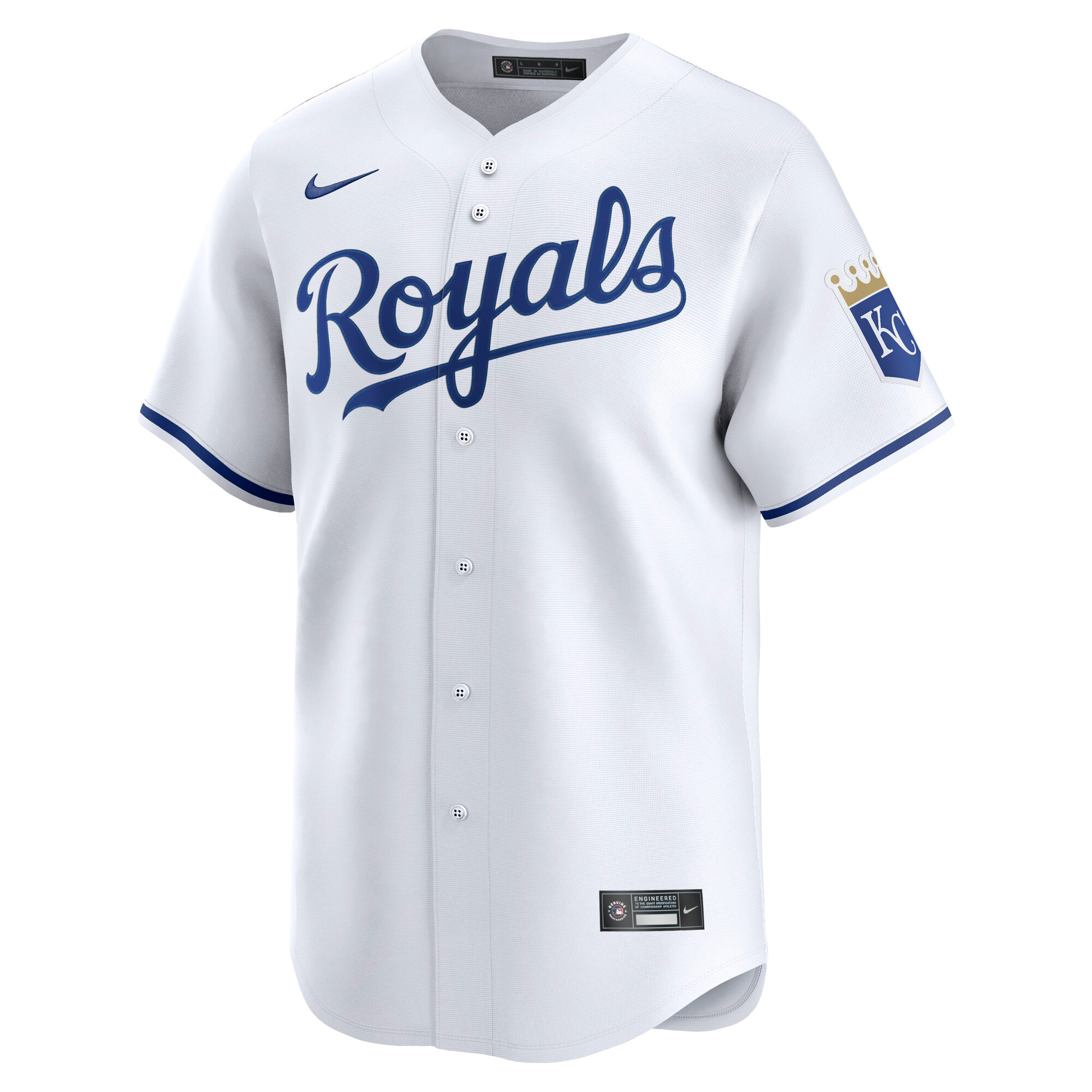 Alternative view of Men's Kansas City Royals White Home Limited Baseball Jersey 