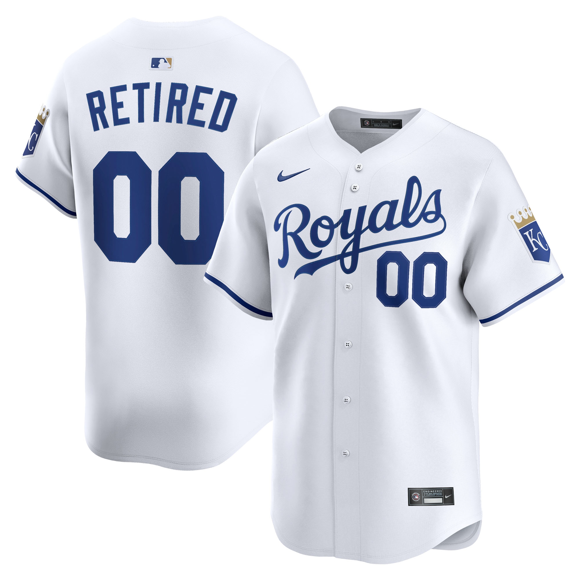 Men's Kansas City Royals White Home Limited Pick-A-Player Retired Roster Baseball Jersey 