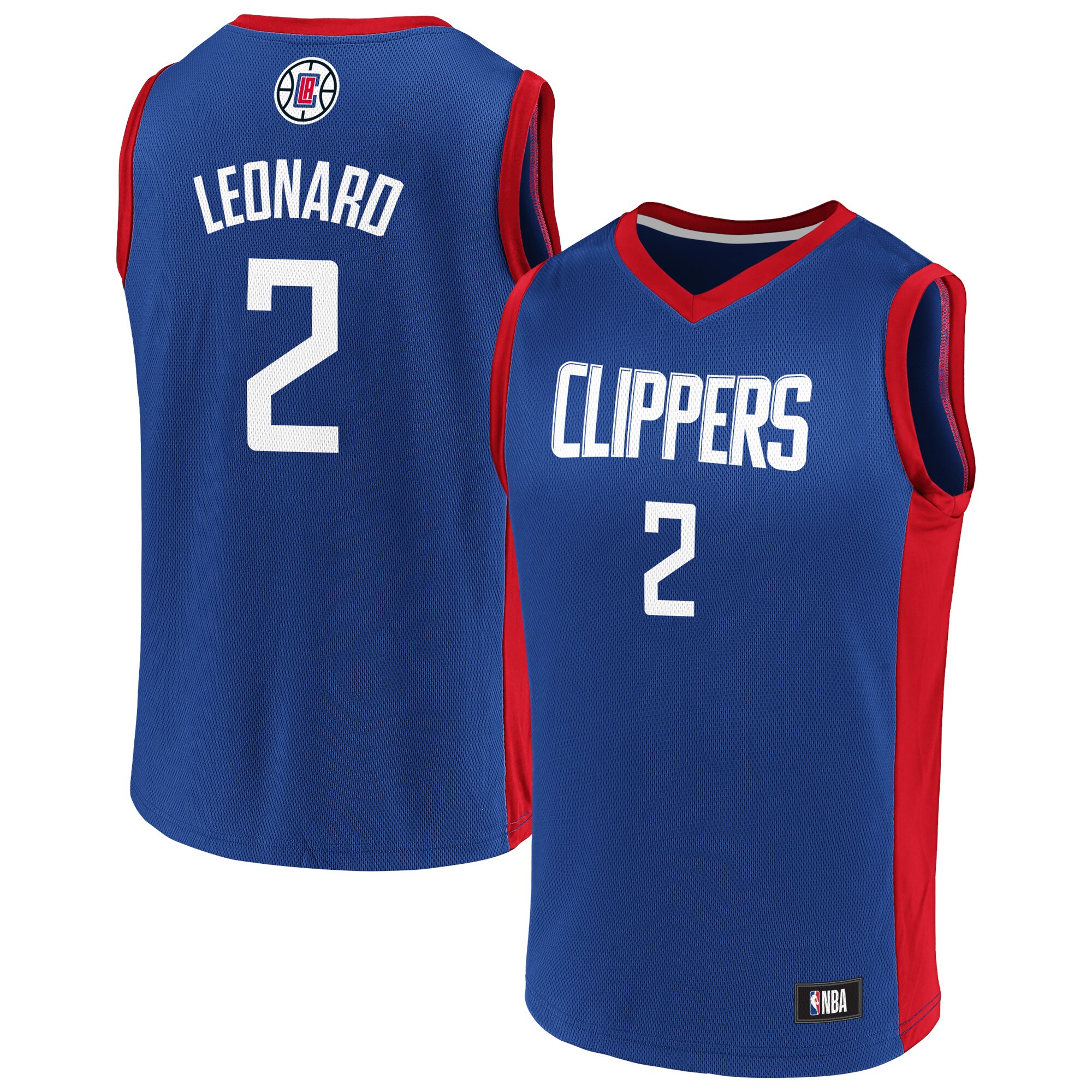 Alternative view of Men's Kawhi Leonard Royal La Clippers Player Basketball Jersey