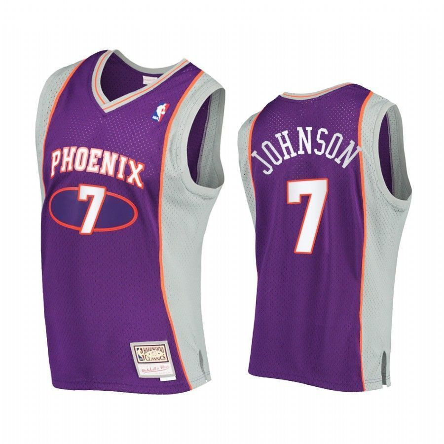 Men's Kevin Johnson 7 Phoenix Suns Hardwood Classics Basketball Jersey Purple - JS248 