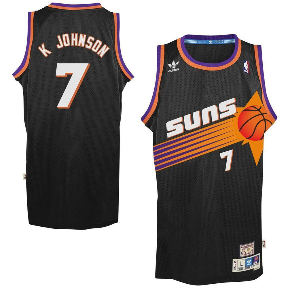 Men's Kevin Johnson Phoenix Suns Black Hardwood Classics Swingman Basketball Jersey - JS815 