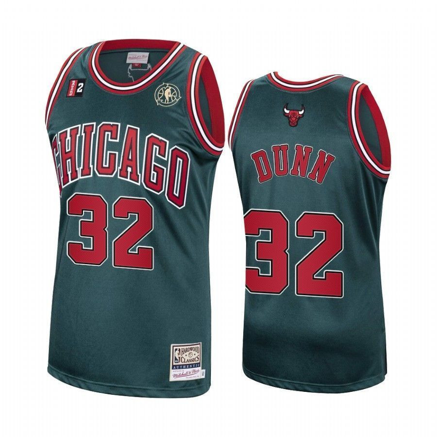Men's Kris Dunn 32 Chicago Bulls Green Hardwood Classics Basketball Jersey - JS574 