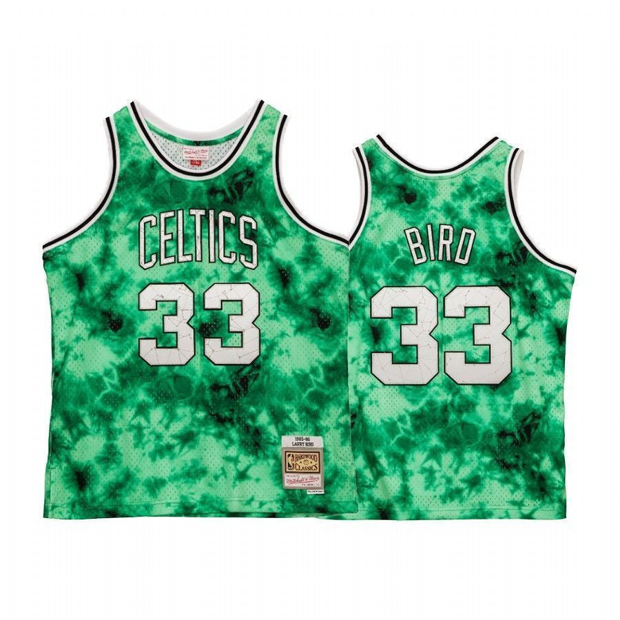 Men's Larry Bird 33 Boston Celtics Galaxy Basketball Jersey Green - JS209