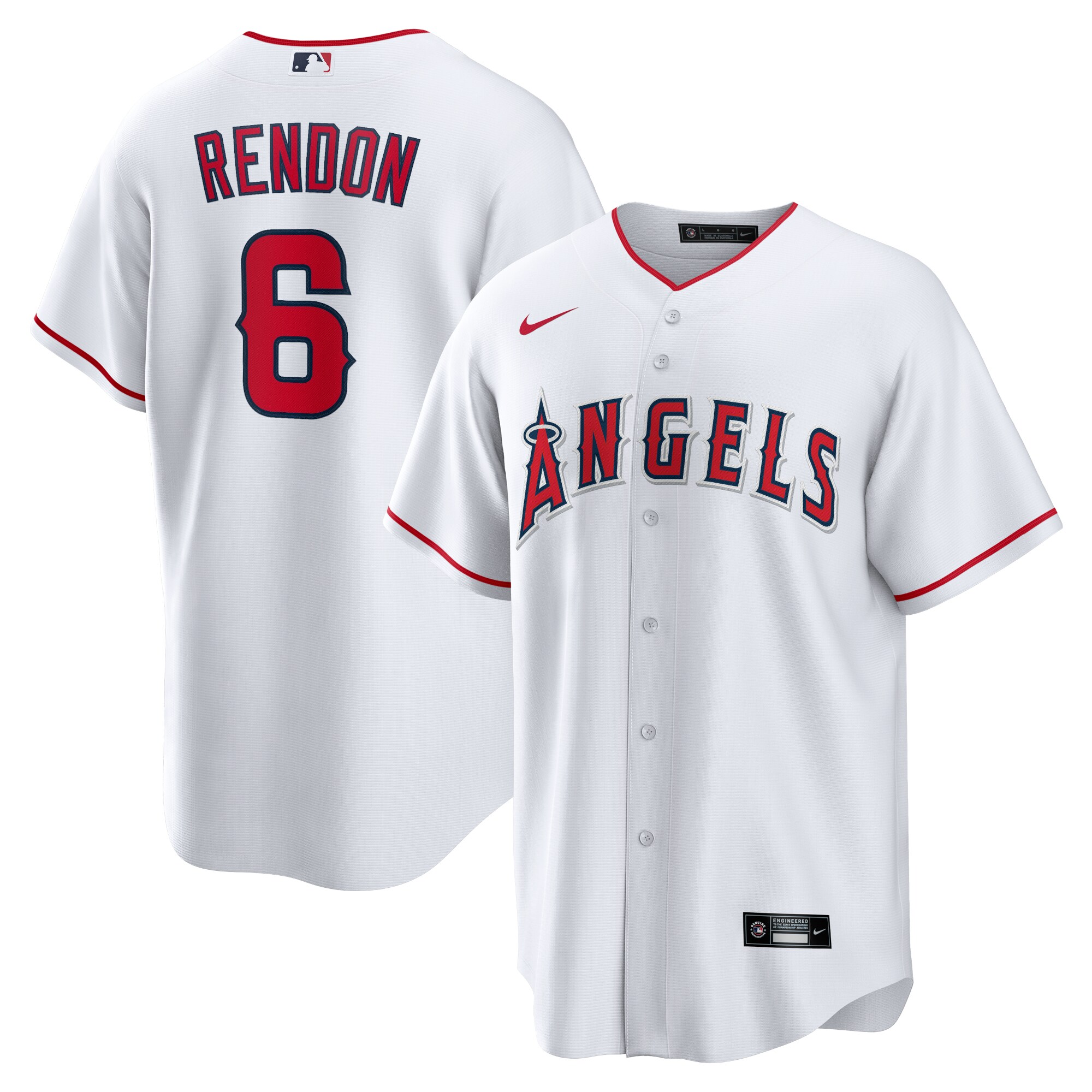 Men's Los Angeles Angels Anthony Rendon White Home Player Name Baseball Jersey 