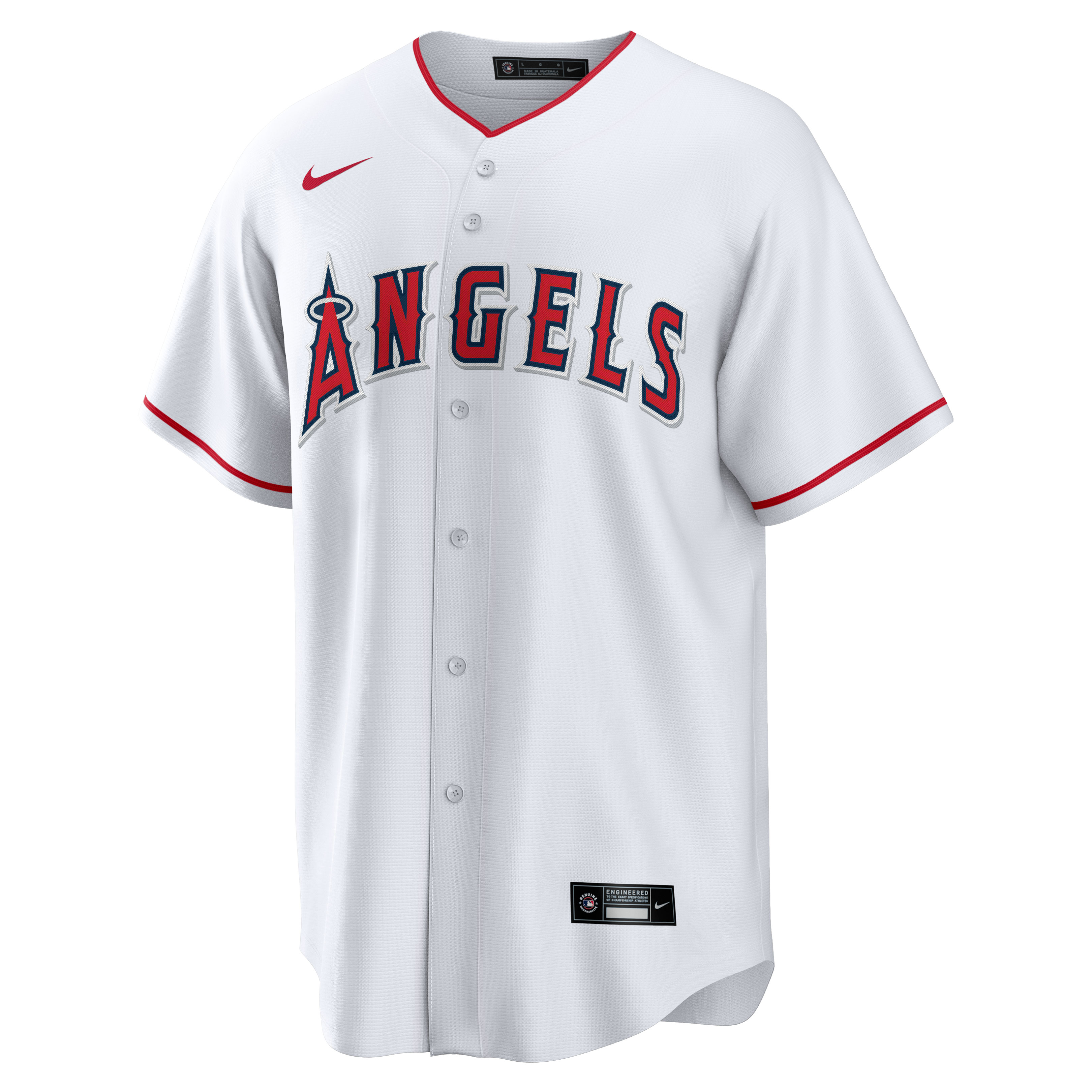 Alternative view of Men's Los Angeles Angels José Quijada White Home Player Baseball Jersey 