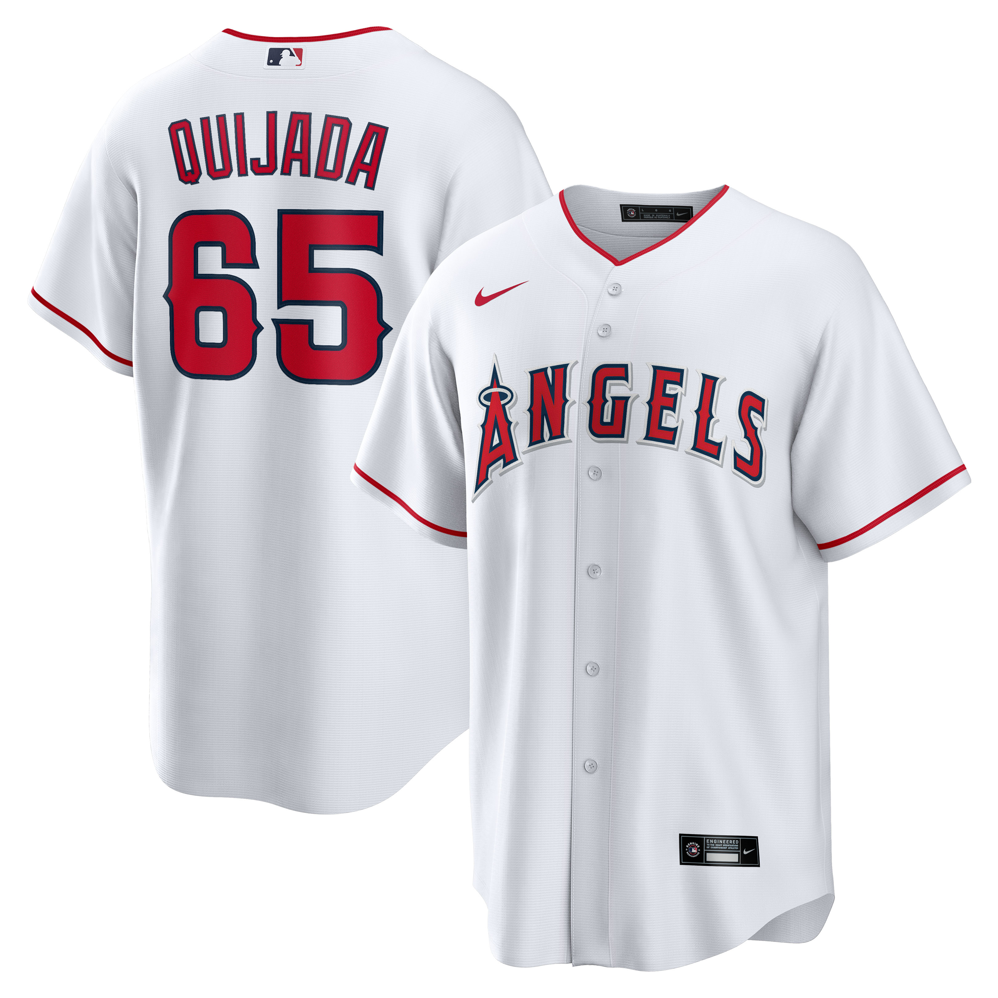 Men's Los Angeles Angels José Quijada White Home Player Baseball Jersey 