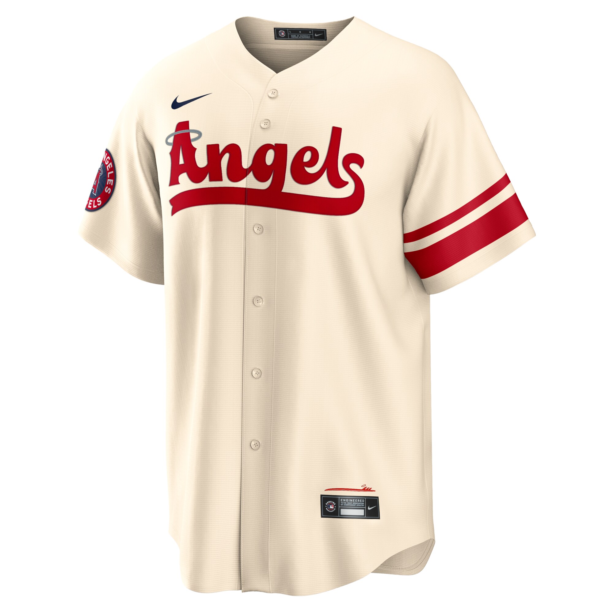 Alternative view of Men's Los Angeles Angels Mike Trout Cream City Connect Player Baseball Jersey 