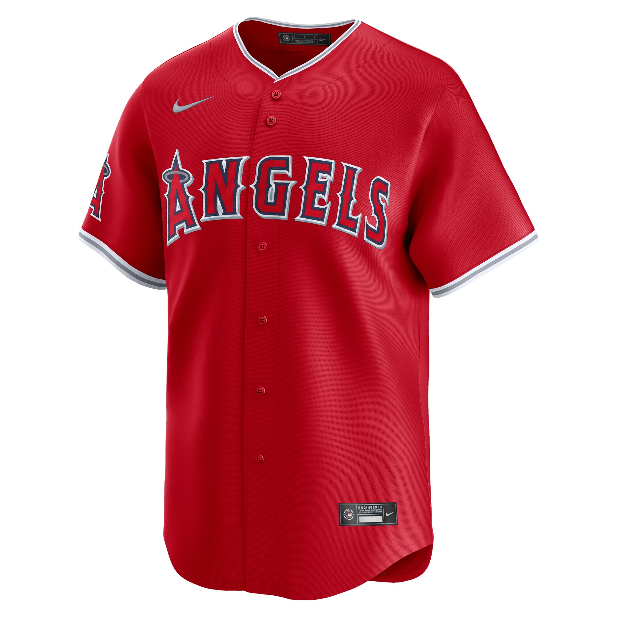 Alternative view of Men's Los Angeles Angels Red Alternate Limited Baseball Jersey 