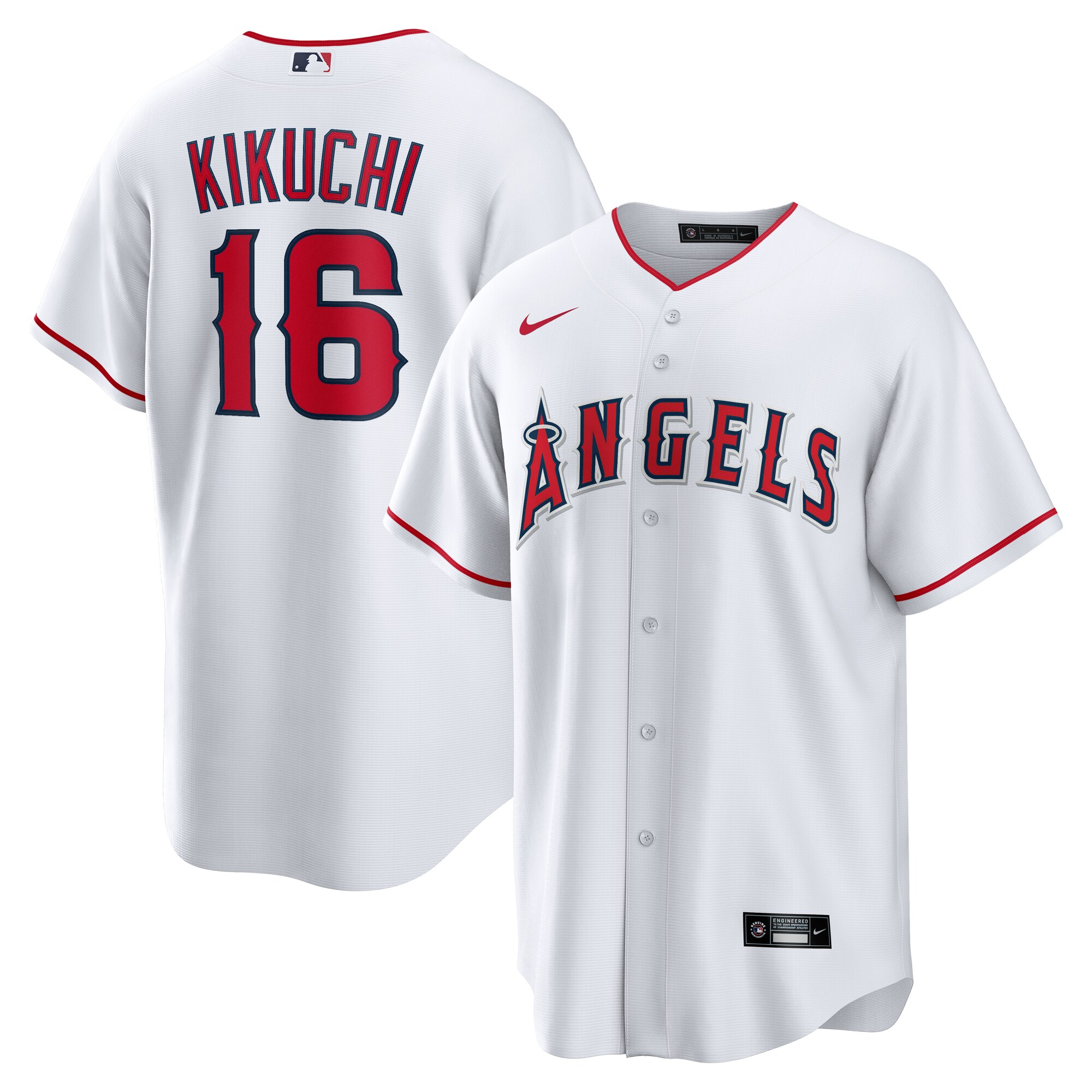 Men's Los Angeles Angels Yusei Kikuchi White Home Baseball Jersey 