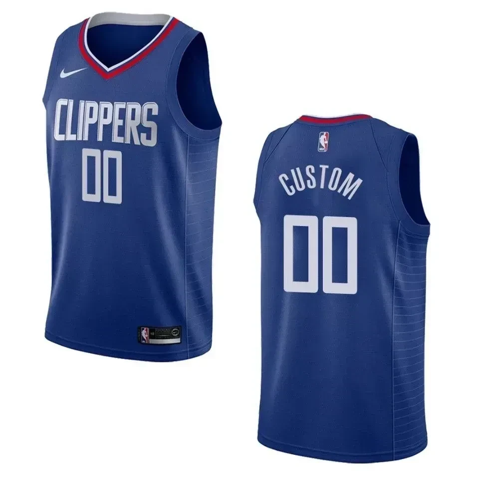 Men's Los Angeles Clippers 00 Custom Icon Swingman Basketball Jersey - Blue - JS170 