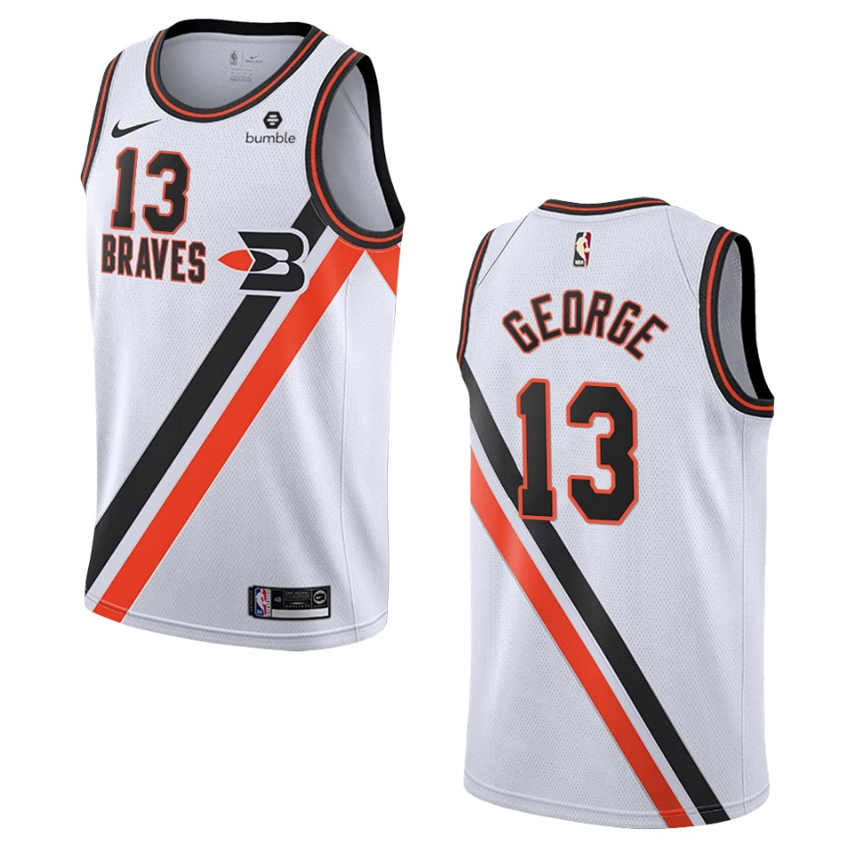 Men's Los Angeles Clippers #13 Paul George Hardwood Classics Swingman Basketball Jersey - White