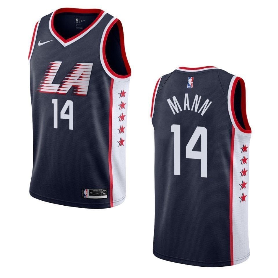 Men's Los Angeles Clippers 14 Terance Mann City Swingman Basketball Jersey - Navy - JS463 