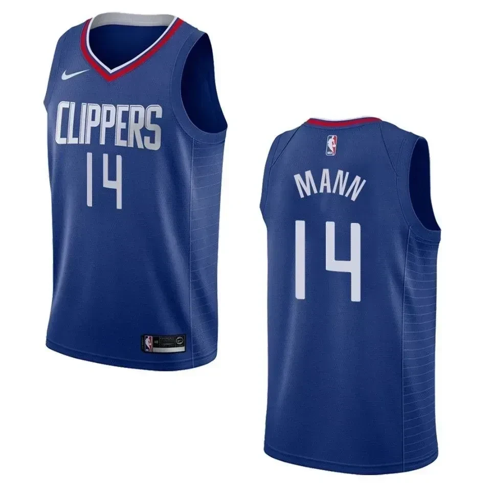 Men's Los Angeles Clippers 14 Terance Mann Icon Swingman Basketball Jersey - Blue - JS200 