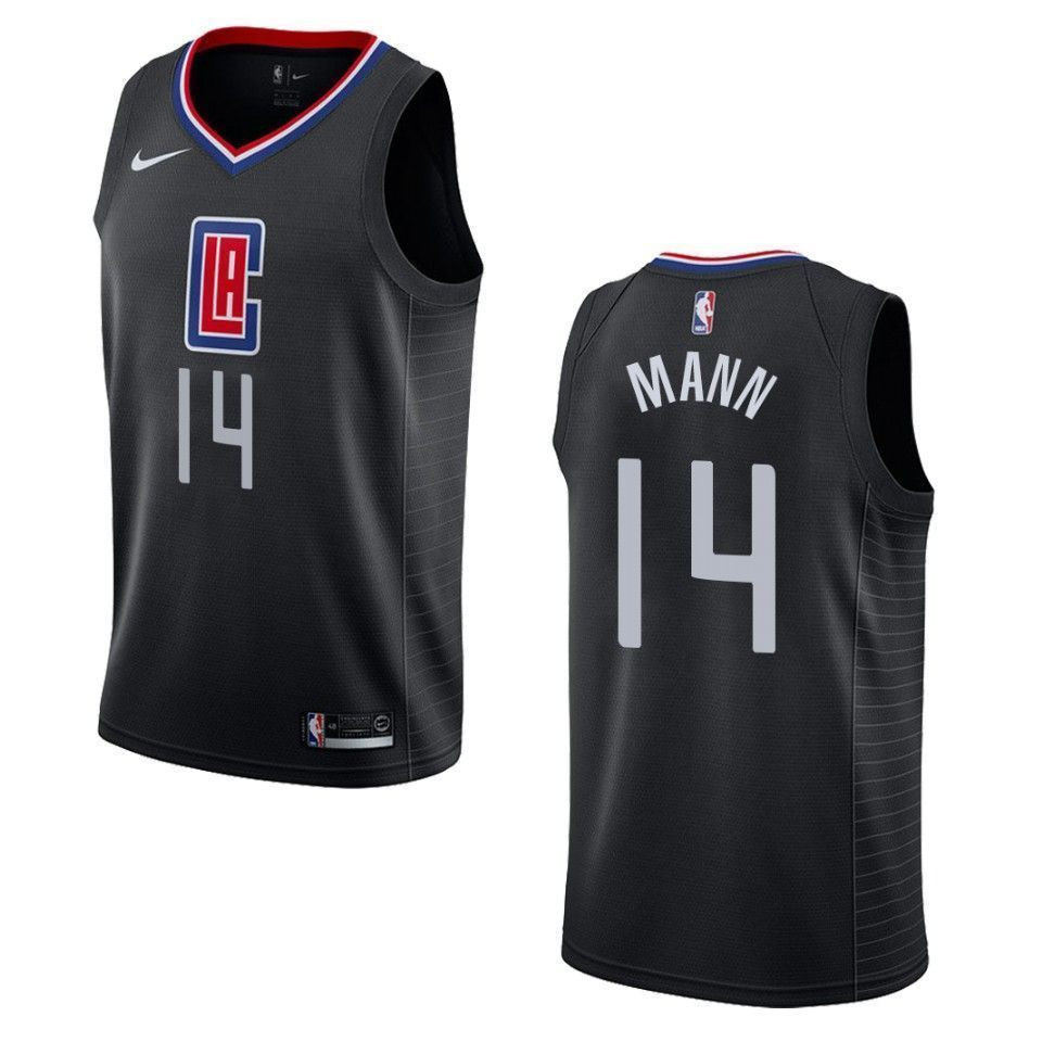 Men's Los Angeles Clippers 14 Terance Mann Statement Swingman Basketball Jersey - Black - JS384 