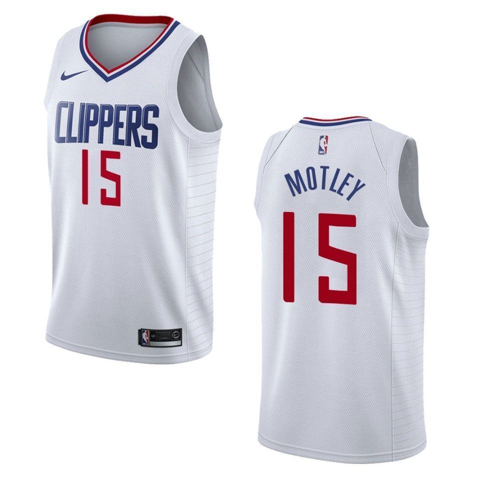 Men's Los Angeles Clippers 15 Johnathan Motley Association Swingman Basketball Jersey - White - JS260 