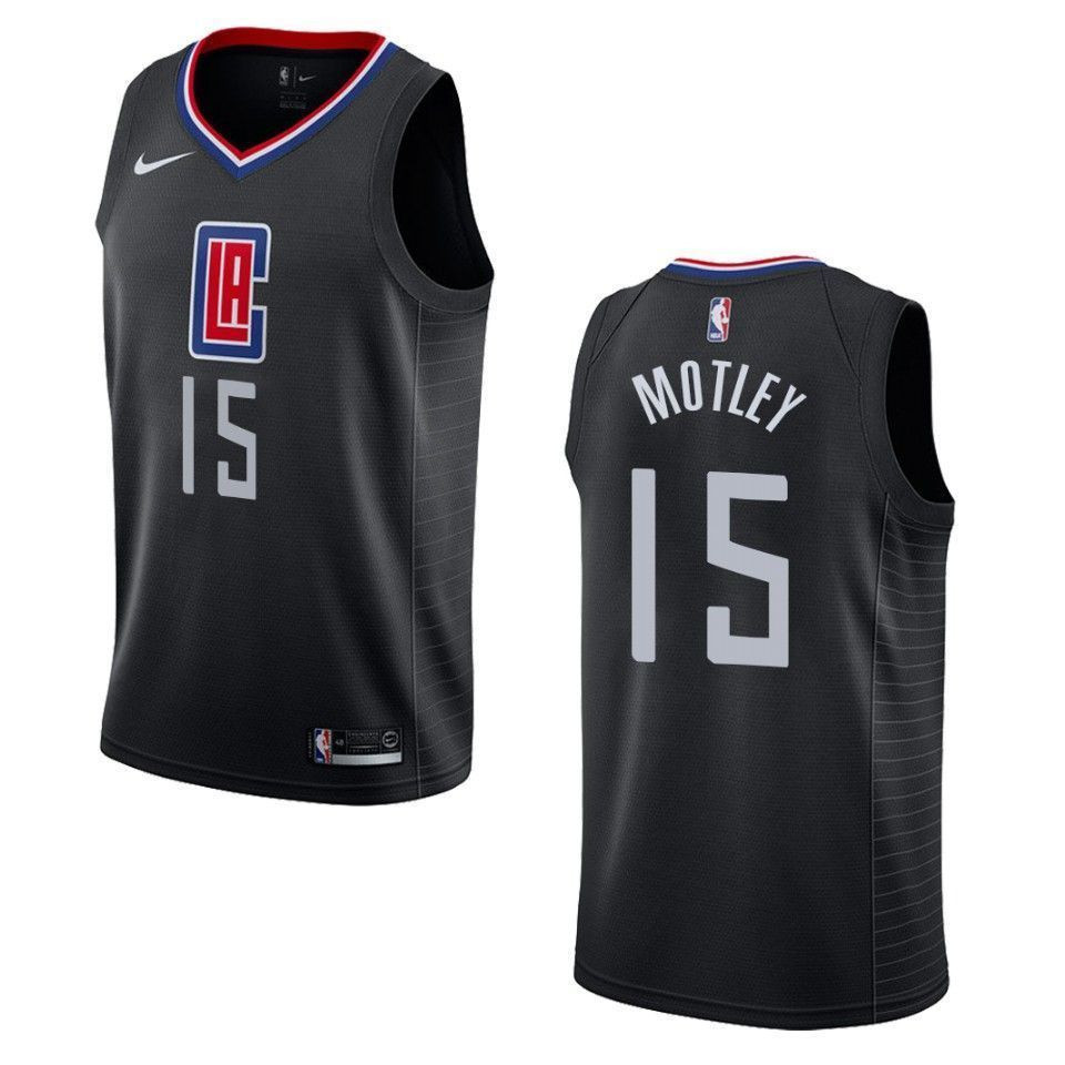 Men's Los Angeles Clippers 15 Johnathan Motley Statement Swingman Basketball Jersey - Black - JS363 