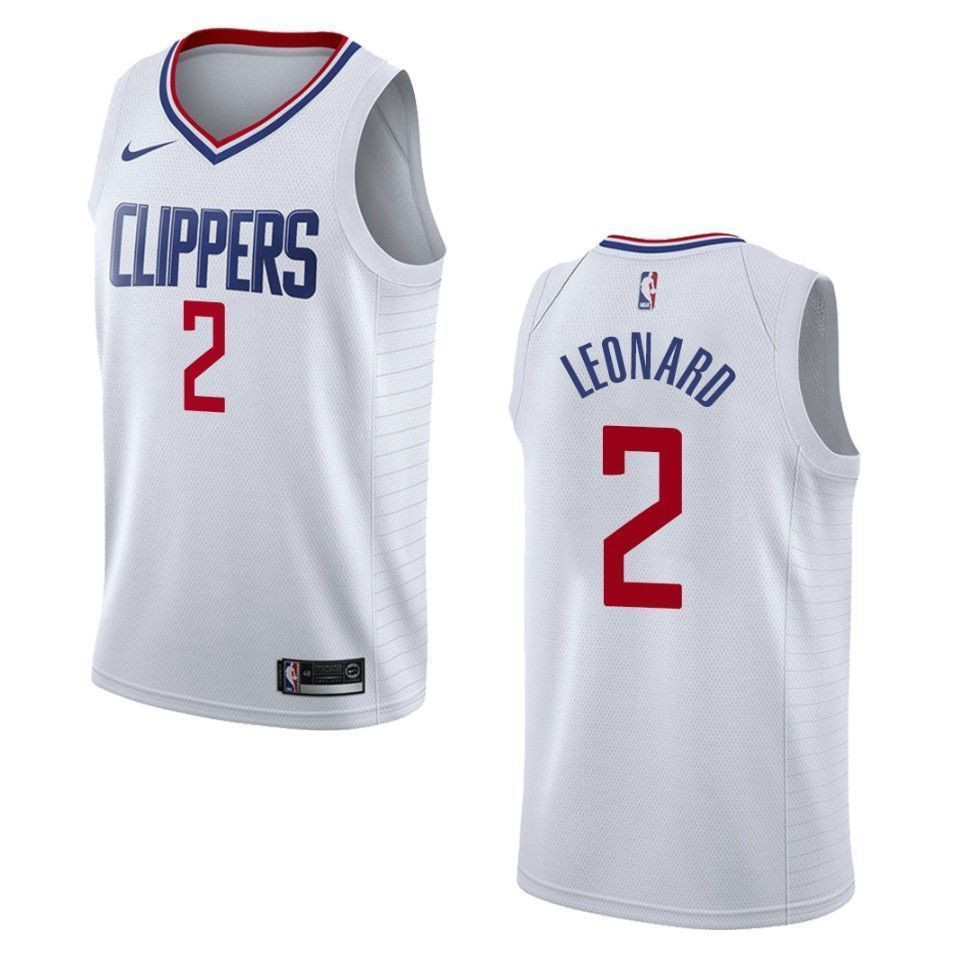 Men's Los Angeles Clippers 2 Kawhi Leonard Association Swingman Basketball Jersey - White - JS454 