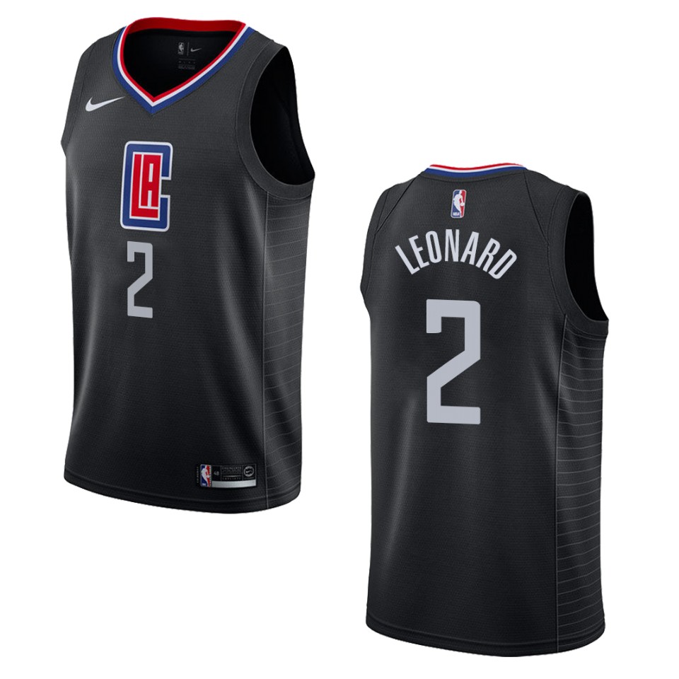 Men's Los Angeles Clippers #2 Kawhi Leonard Statement Swingman Basketball Jersey - Black