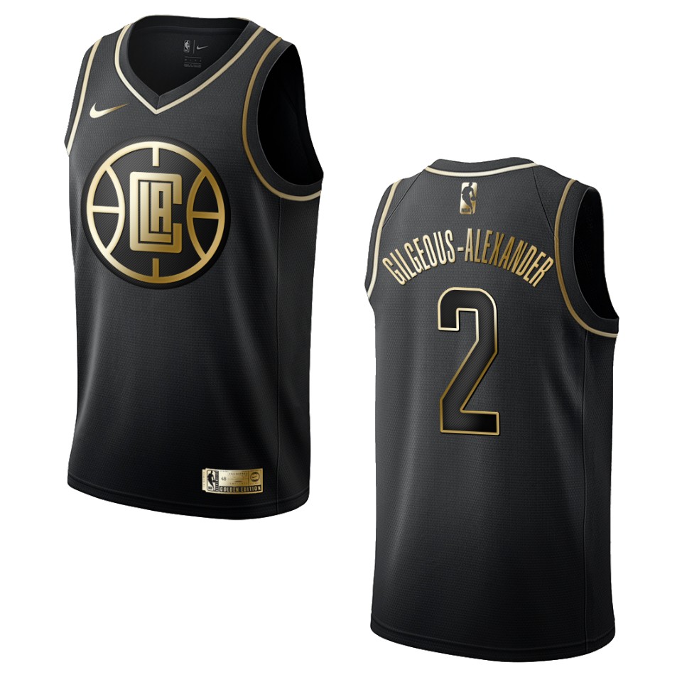 Men’s Los Angeles Clippers #2 Shai Gilgeous-alexander Golden Edition Basketball Jersey – Black