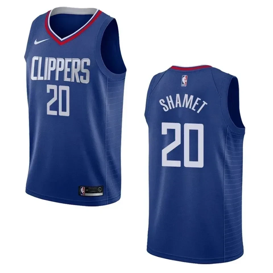 Men's Los Angeles Clippers 20 Landry Shamet Icon Swingman Basketball Jersey - Blue - JS432 