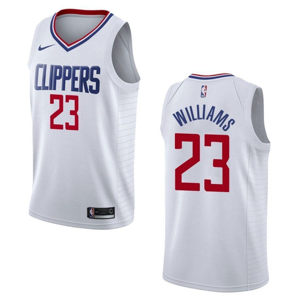 Men's Los Angeles Clippers 23 Lou Williams Association Swingman Basketball Jersey - White - JS367 
